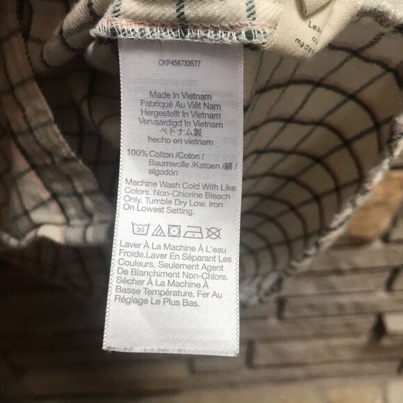 Madewell Flannel Classic Ex-Boyfriend Shirt in Windowpane Cream Forest XL - Picture 7 of 13